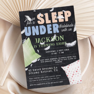 Sömn under Cute Colorful Sleepover Birthday Inbjudningar