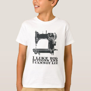 Sömnad - Jag gillar stora knappar och kan inte lju T Shirt