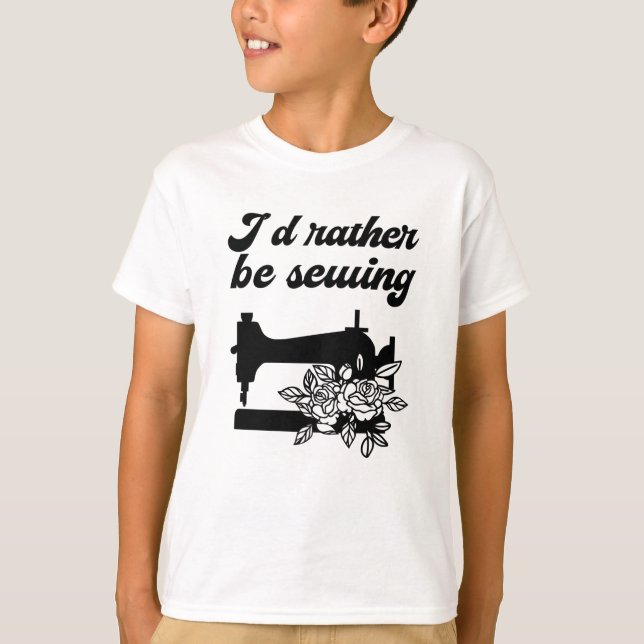 Sömnad - Jag hellre syr T Shirt (Framsida)
