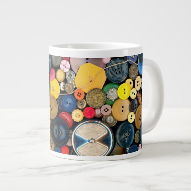 Sömnad - Knappar - En massa knappar Jumbo Mugg (Framsida höger)