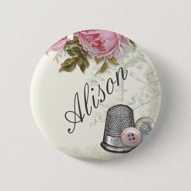 SömnadaningELFENBEN, känt emblem Knapp (Framsida)