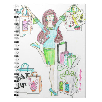 Sömnadshopparen noterar boken anteckningsbok med spiral