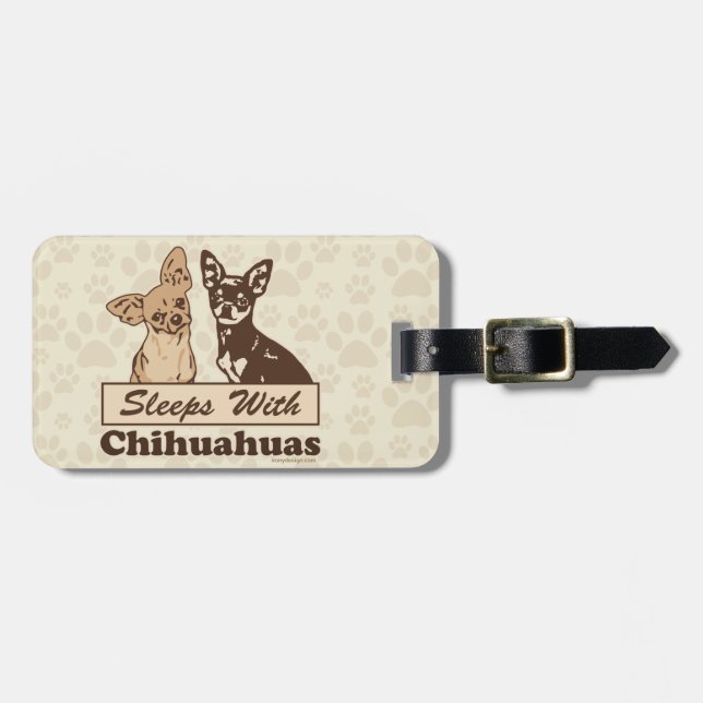 Sömnar med Chihuahuas Bagagebricka (Horisontell Framsida)