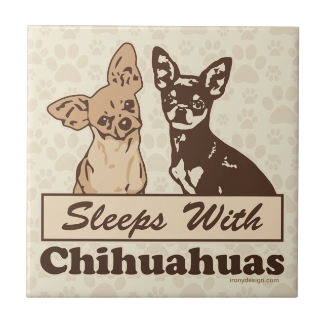 Sömnar med Chihuahuas Kakelplatta (Framsidan)