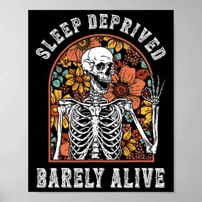 Sömnavkapslad byresal Roligt Skeleton Halloween Poster (Framsidan)
