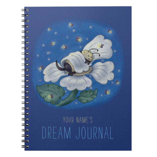 Sömnbien Personlig Dream Journal Anteckningsbok (Framsidan)