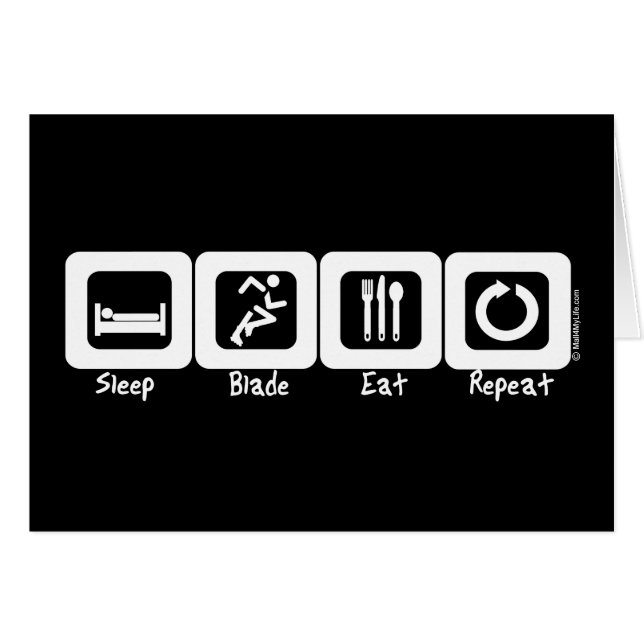 Sömnbladet äter repetition hälsningskort (Framsidan Horizontal)