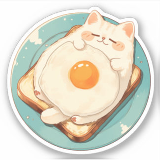 Sömnbojkotten Breakfast Toast and Egg Sticker Klistermärken