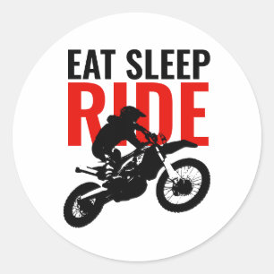 Sömngång Ride Motocross Motorcle Sport Post Art Runt Klistermärke