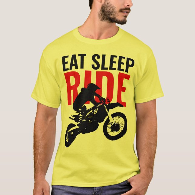 Sömngång Ride Motocross Motorcle Sport Post Art T Shirt (Framsida)