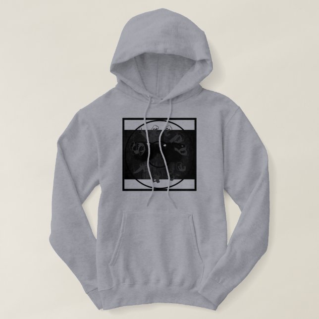 Sömnig Ansikte: Ash Grått - bomullsskyddad sötskjo Hoodie (Design framsida)