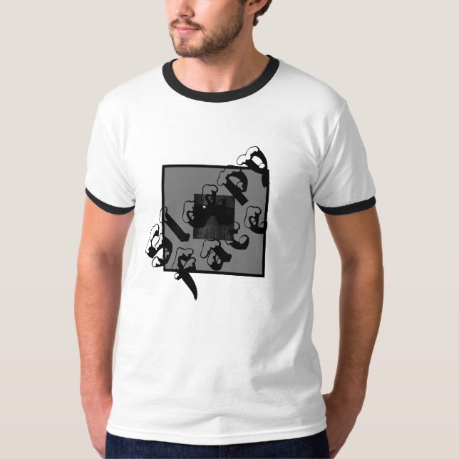 Sömnig Ansikte: Black & White - Crew Nacke T-Shirt (Framsida)