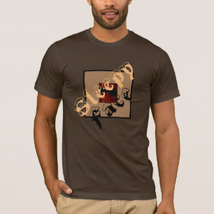 Sömnig Ansikte: Brun Crew Nacke T-Shirt