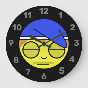 Sömnig Ansikte Emoji II Large Clock Stor Klocka