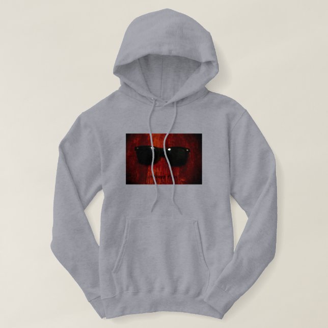 Sömnig Ansikte: Grått - Unisex Basic Hooded Sweats Hoodie (Design framsida)