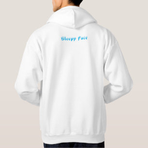 Sömnig Ansikte: Vitt - Unisex Basic Hooded Sweater Hoodie