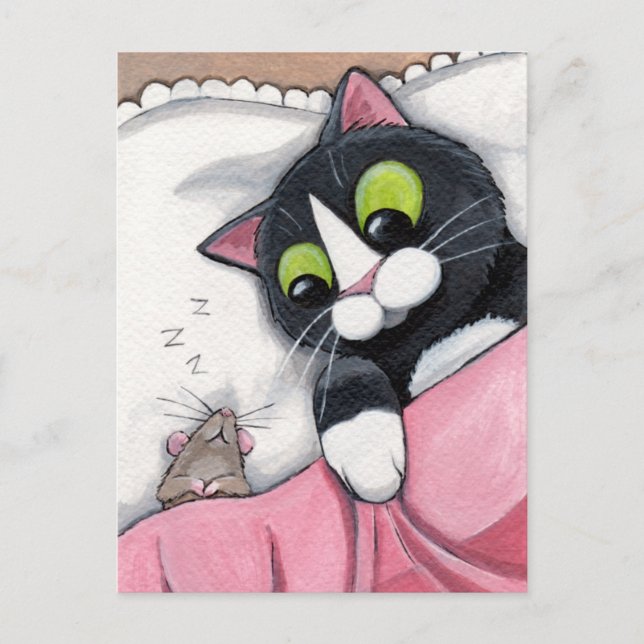 Sömnig assistenten vykort (Framsida)