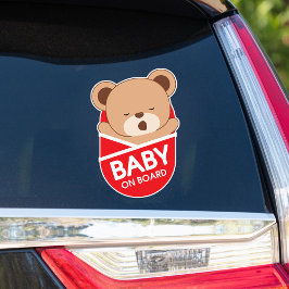 Sömnig Baby Bear Baby ombord på bilmärket Klistermärken