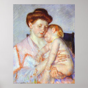 Sömnig Baby. c 1910, Mary Cassatt Poster