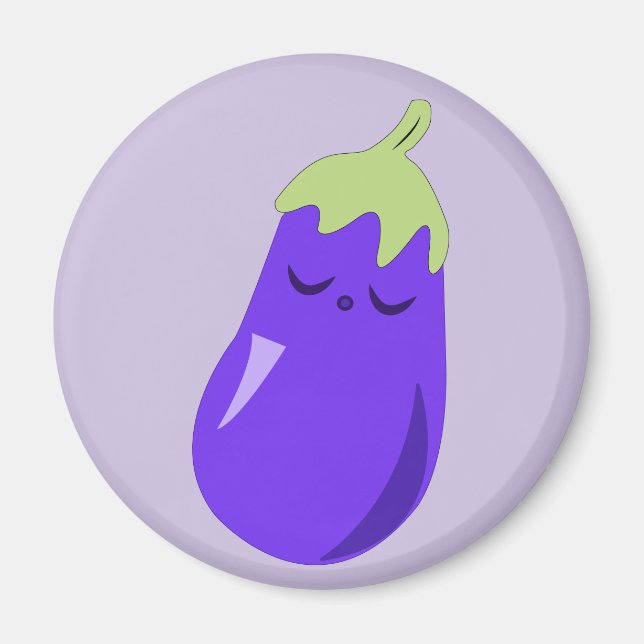 Sömnig Baby Eggplant magnet (Framsidan)
