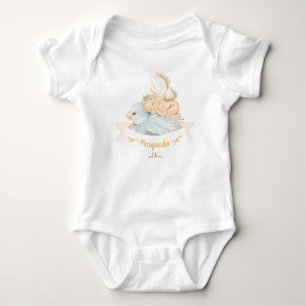 Sömnig Baby Fairy och Bird - Flicka Baby Bodysu T Shirt