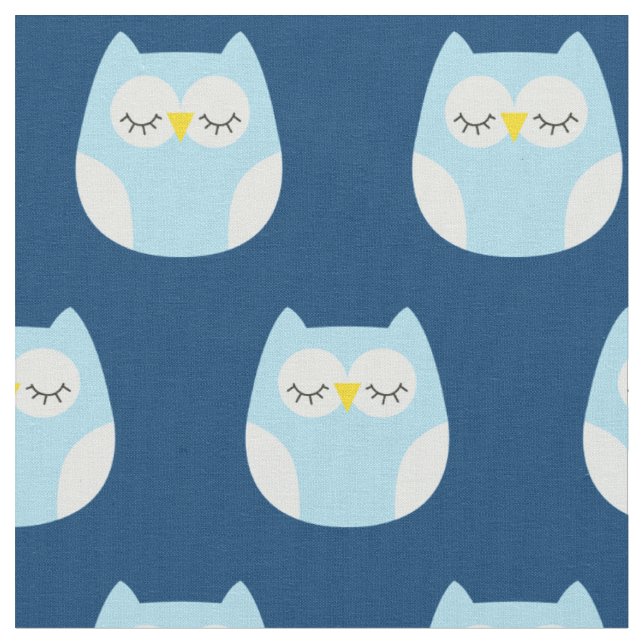 Sömnig Baby Uggla Cute Nursery Decor Tyg (Närbild)