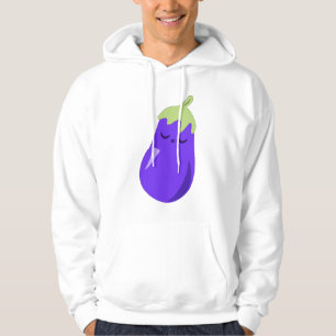 Sömnig babyauberginehoodien tröja med luva