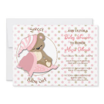 Sömnig Bear Flicka Shower