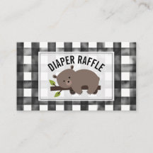 Sömnig Bear Gingham Baby Shower Diaper Raffle