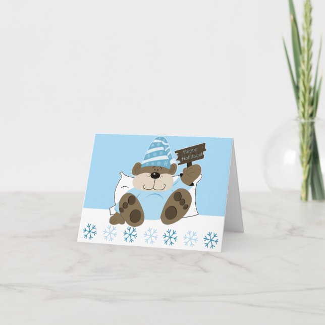Sömnig Bear-Helgdag-julkort Helgkort (Framsida)