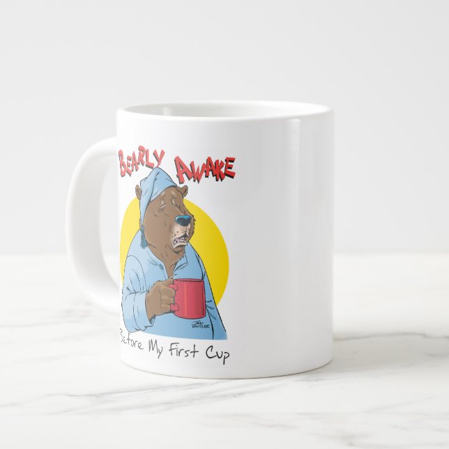 Sömnig Bear Novelty Kaffe Mugg Jumbo Mugg (Framsida vänster)