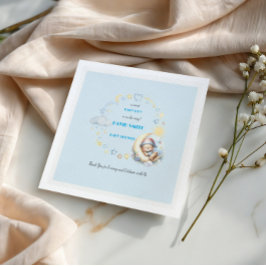 Sömnig Bear på Måne Stars Clouds Pojke Pappersservett