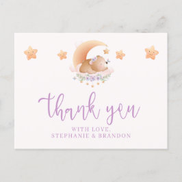 Sömnig Bear på Tacken Cloud Baby Shower Vykort