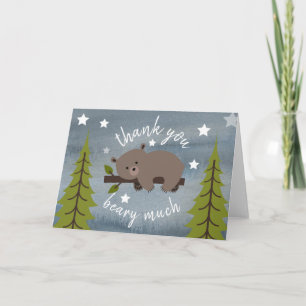Sömnig Bear Tack Stars vattenfärg Kort