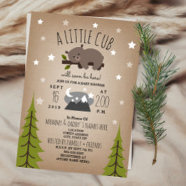 Sömnig Bear Unge Mountain Baby Shower-inbjudan Inbjudningar
