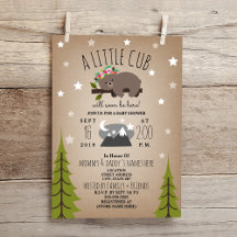 Sömnig Bear Unge Mountain Girl Baby Shower