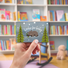 Sömnig Bear Unge Neutralt Baby Shower Bok-begäran Tilläggskort