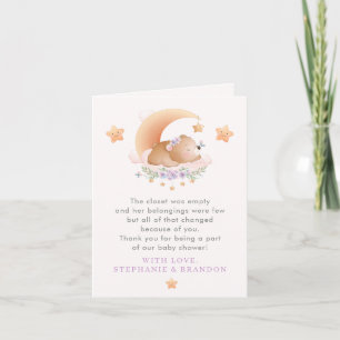 Sömnig Björn på Cloud Baby Shower - tackkort Anteckningskort