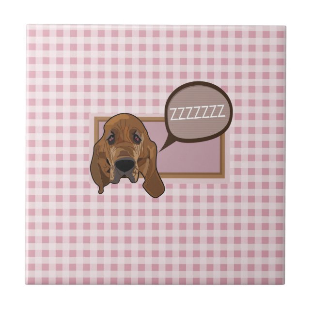 Sömnig blodohound kakelplatta (Framsidan)