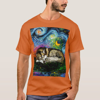 Sömnig Brown Husky Night T Shirt