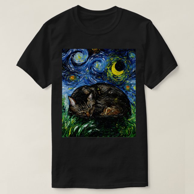 Sömnig Brown Tabby Natt T Shirt (Design framsida)