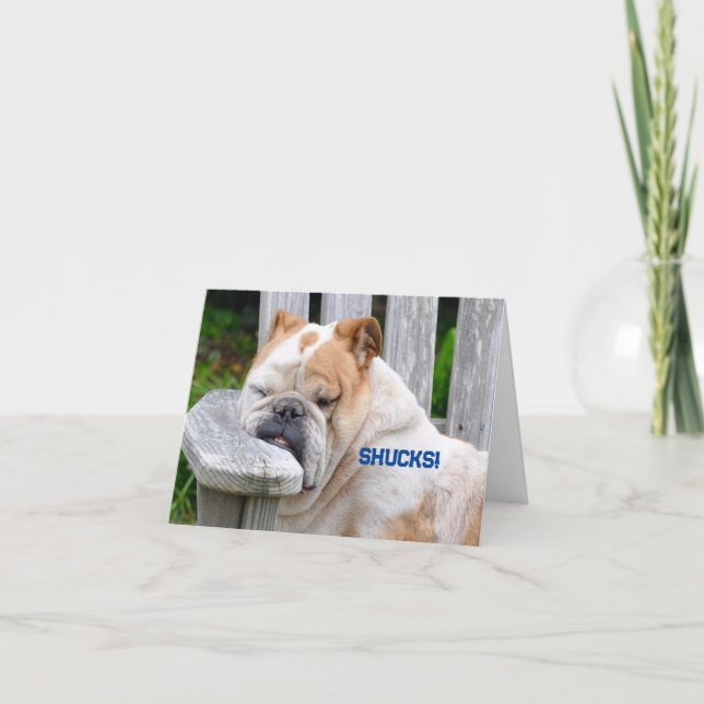 SÖMNIG BULLDOG GET WELL CARD KORT (Framsida)
