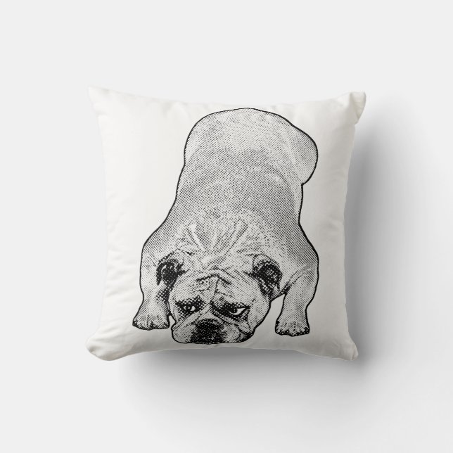 Sömnig Bulldog Relax Kudd Kudde (Framsida)