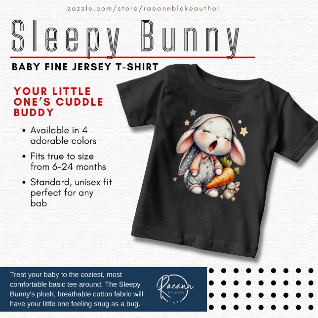 Sömnig Bunny Baby Bra Jersey T-Shirt (Skapare uppladdad)