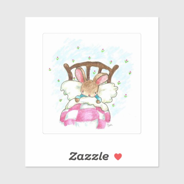 "Sömnig Bunny Sticker" Klistermärken (Ark)