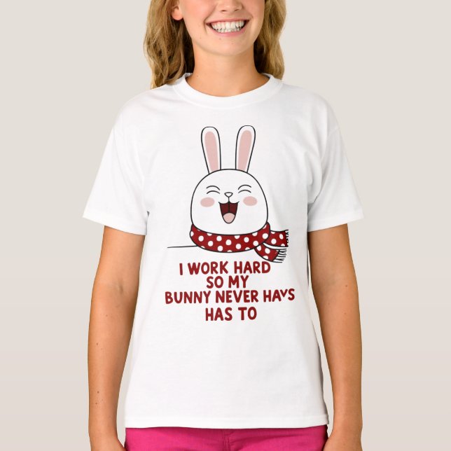 Sömnig Bunny T-Shirt - Mysigt, minimalistisk kanin (Framsida)