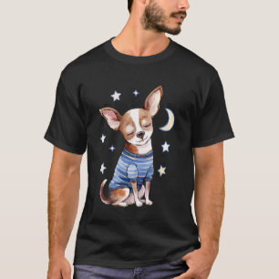 Sömnig Chihuahua Stjärnor och måne Hund Älskare So T Shirt