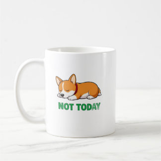 Sömnig Corgi Inte Idag Kaffemugg