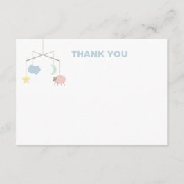 Sömnig Crib Mobile Baby Shower Tack för ditt kort