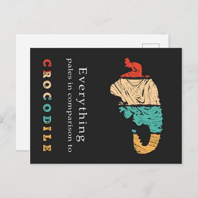 Sömnig Crokodile Helg Vykort (Fram/baksida)